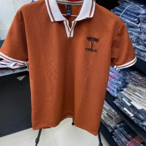 Tesla Inspired Zip-Up [ Deep Orange Color ]