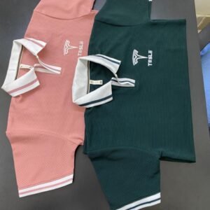 Tesla Inspired Zip-Up [Forest Green + Pink] – 2 Pcs Combo